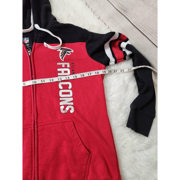 Atlanta Falcons Team NFL Womens Hoodie Jacket Full Zip Red Football Drawstring M - Picture 3 of 6